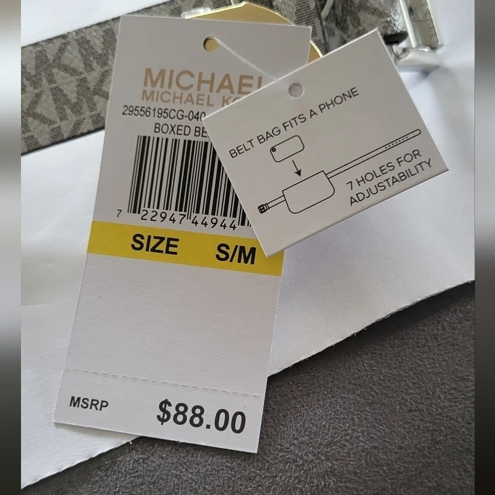 Michael Kors Faux Leather Adjust Belt Bag/Fanny Pack MK Logo S/M - Picture 8 of 8